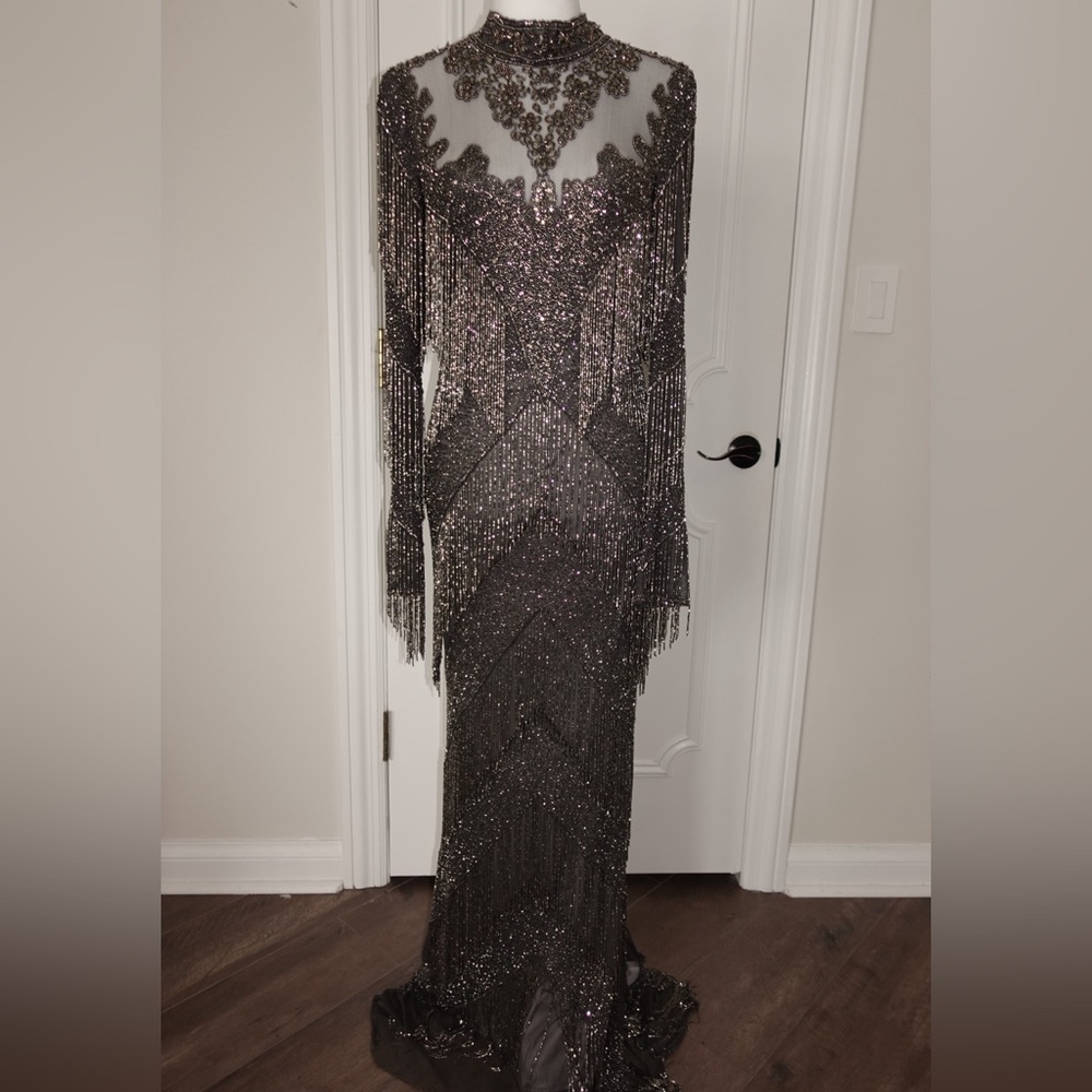 Luxury Fringe Evening Gown